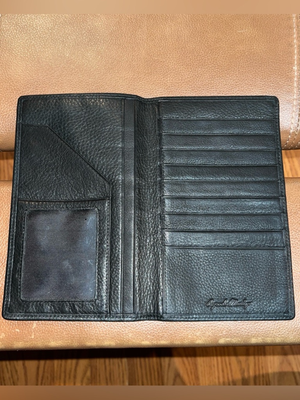 Osgoode Marley Black soft Leather unisex Long Wallet ID, card, cash, receipt